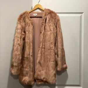 LPA faux fur jacket pink size m